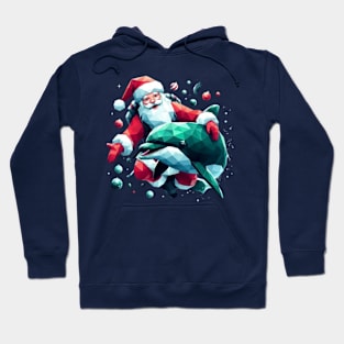 Santa with Dolphin i Hoodie